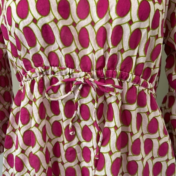 Gretchen Scott Designs Tunic Swim Coverup Dress Pink White Green Sz M - Picture 3 of 12